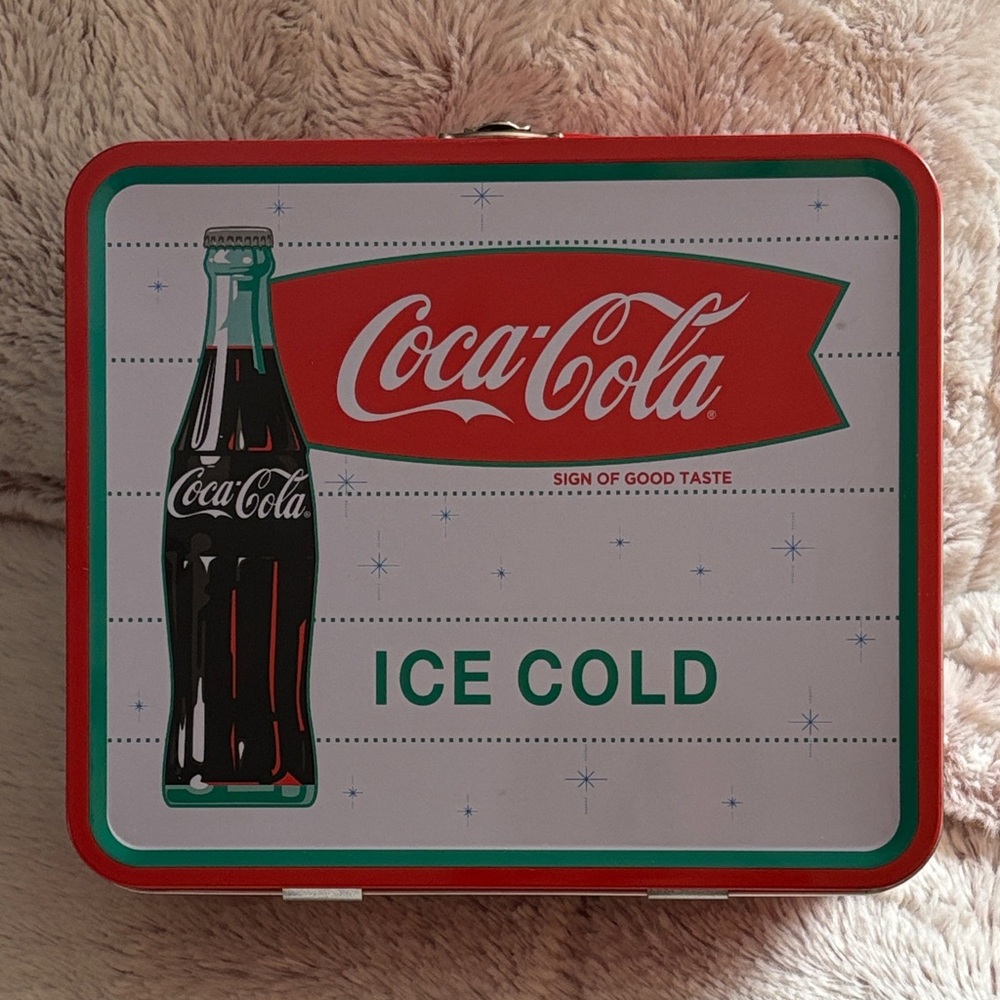 Coca-Cola Ice Cold Lunch Box with Red and Green Accents